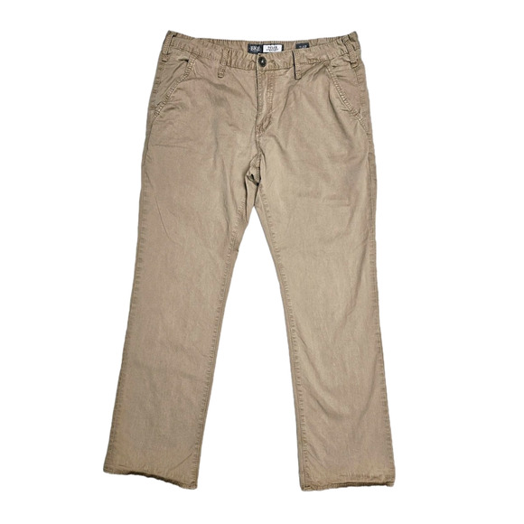 Buckle BKE Tyler Straight Khaki Chino Men's Size 34r Tan Stretch Casual Pants - Picture 1 of 10